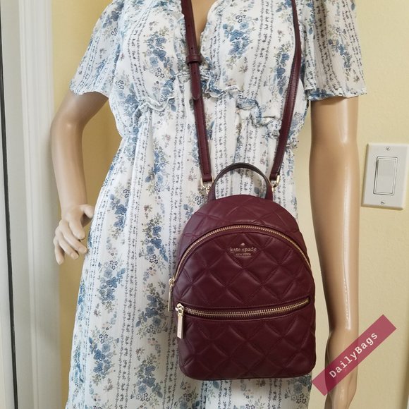 CHERRYWOOD MINI CONVERTIBLE BACKPACK KATE SPADE LEATHER MAROON BURGUNDY main image 6